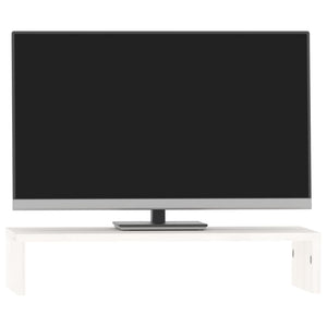 Monitorständer Weiß Kiefer Massivholz 50x27 cm