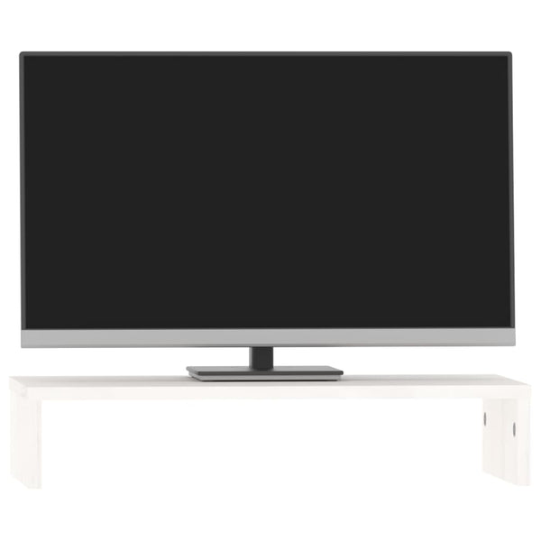 Monitorständer Weiß Kiefer Massivholz 50x27 cm