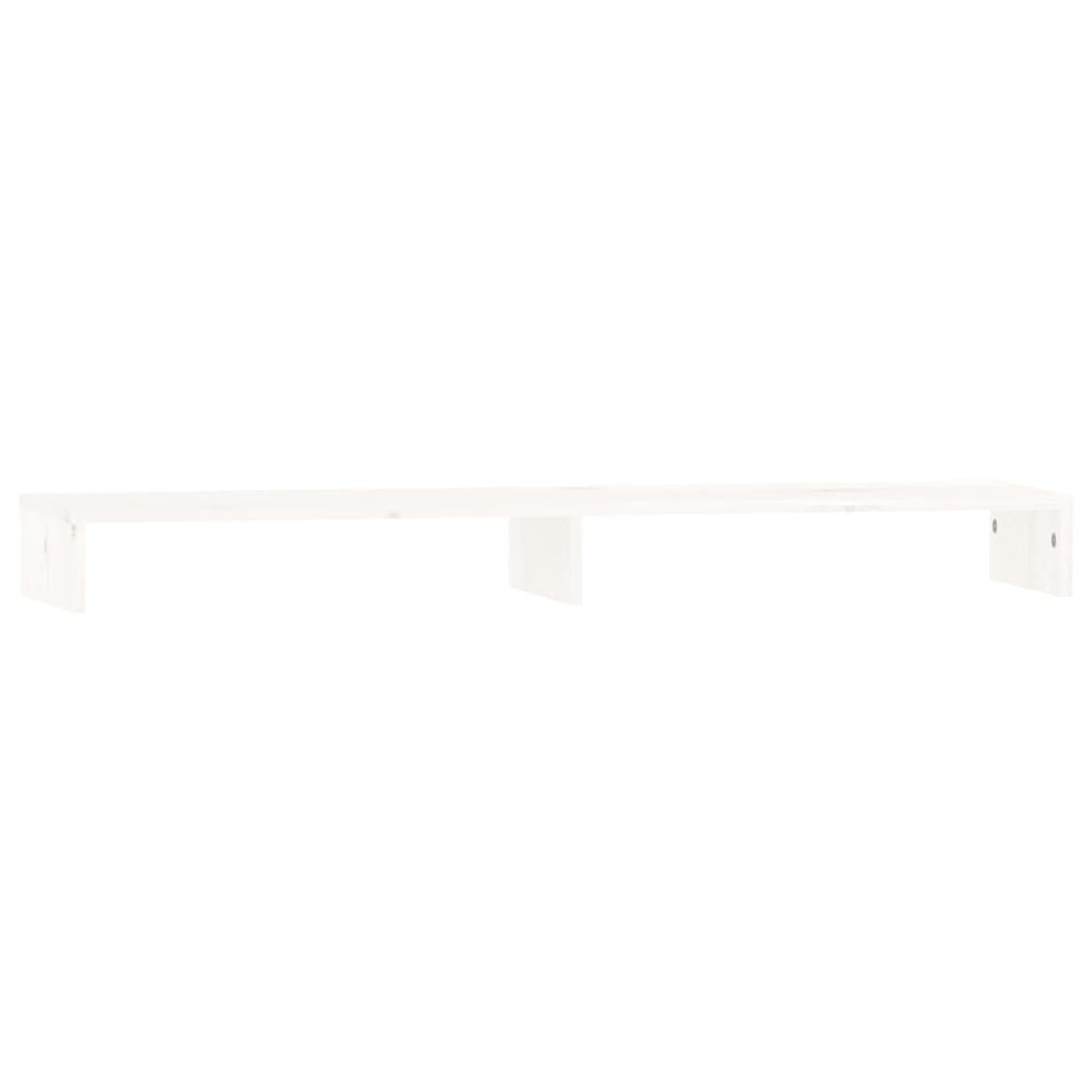 vidaXL Support d'écran blanc 100x27x10 cm en bois de pin massif