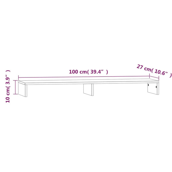 Monitorständer Weiß Kiefer 100cm