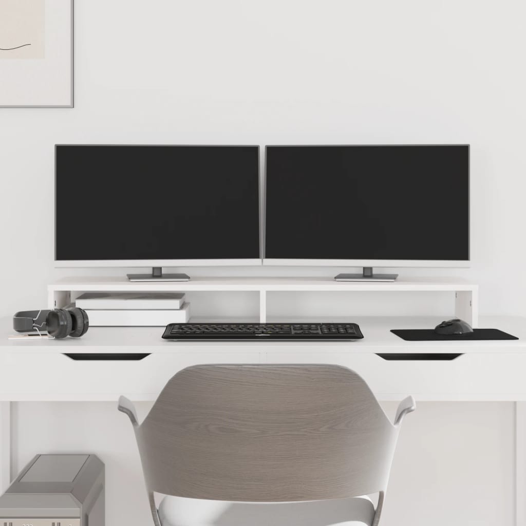 Monitorständer Weiß Kiefer 100cm
