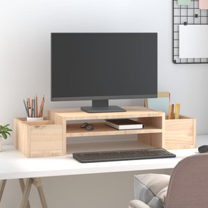 vidaXL Support d'écran 70x27,5x15 cm Bois de pin massif