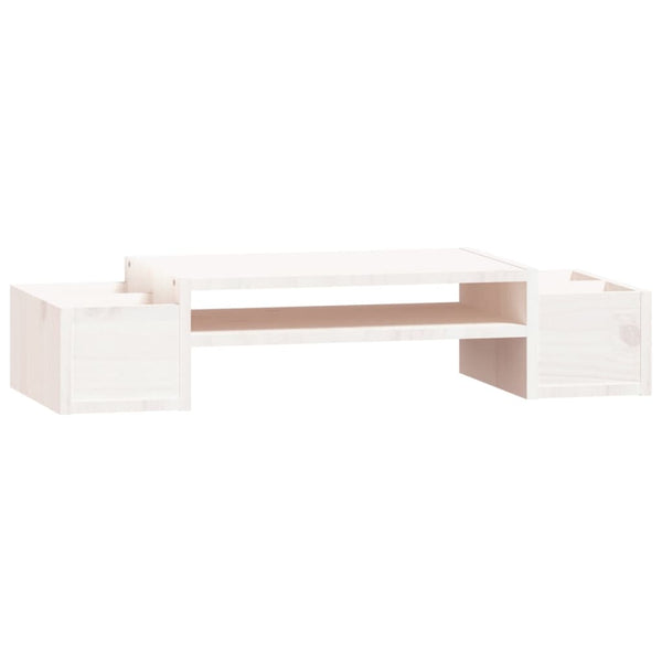 Monitorständer Weiß Kiefer Massivholz 70cm