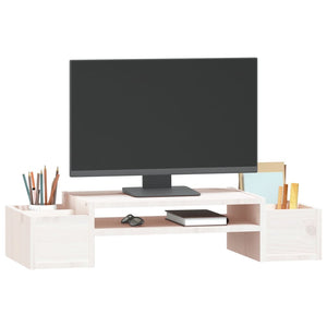 Monitorständer Weiß Kiefer Massivholz 70cm