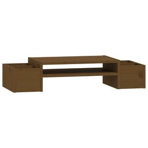vidaXL Support d'écran marron miel 70x27,5x15 cm bois de pin massif