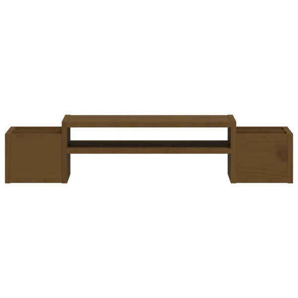 vidaXL Support d'écran marron miel 70x27,5x15 cm bois de pin massif