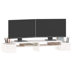Monitorständer Weiß Kiefer Massivholz 100cm