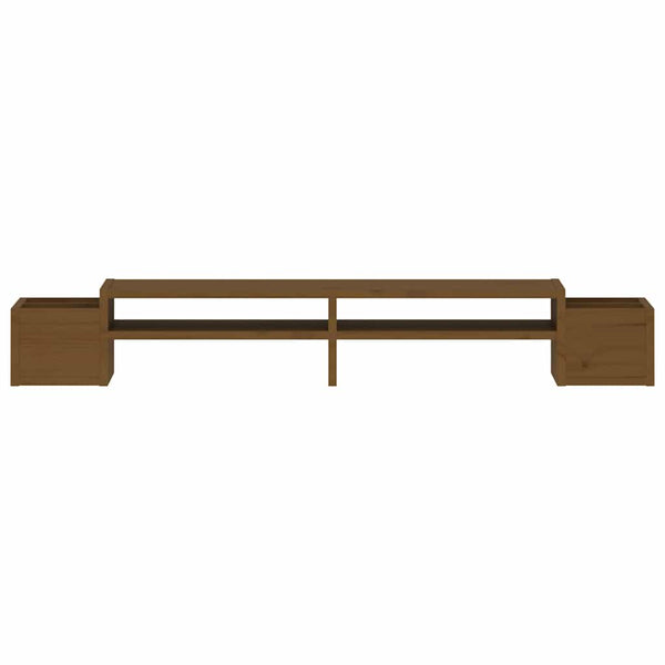 vidaXL Support d'écran marron miel 100x27,5x15 cm bois de pin massif