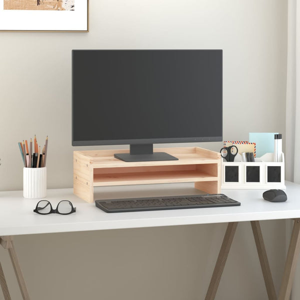 Monitorständer Kiefer Massivholz 50x24x16 cm