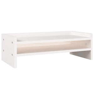 vidaXL Support d'écran Blanc 50x24x16 cm Bois de pin massif
