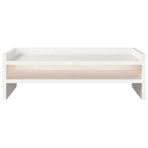 vidaXL Support d'écran Blanc 50x24x16 cm Bois de pin massif