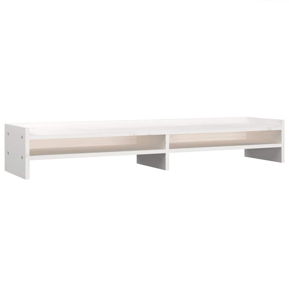 Monitorständer Weiß Kiefer Massivholz 100cm