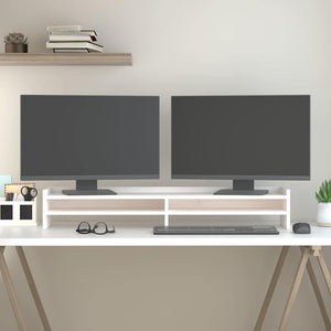 Monitorständer Weiß Kiefer Massivholz 100cm