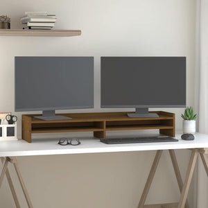 Monitorständer Honigbraun Massivholz Kiefer 100cm