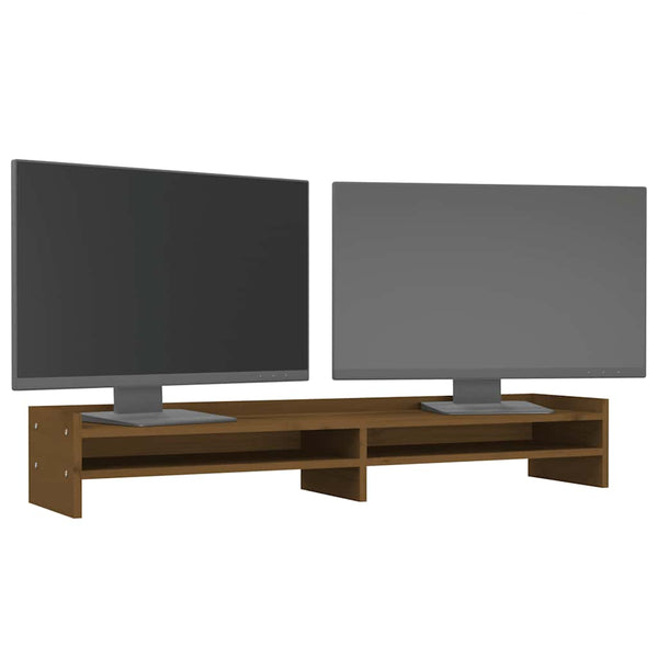 Monitorständer Honigbraun Massivholz Kiefer 100cm