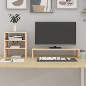 Monitorständer Kiefer Massivholz 81cm