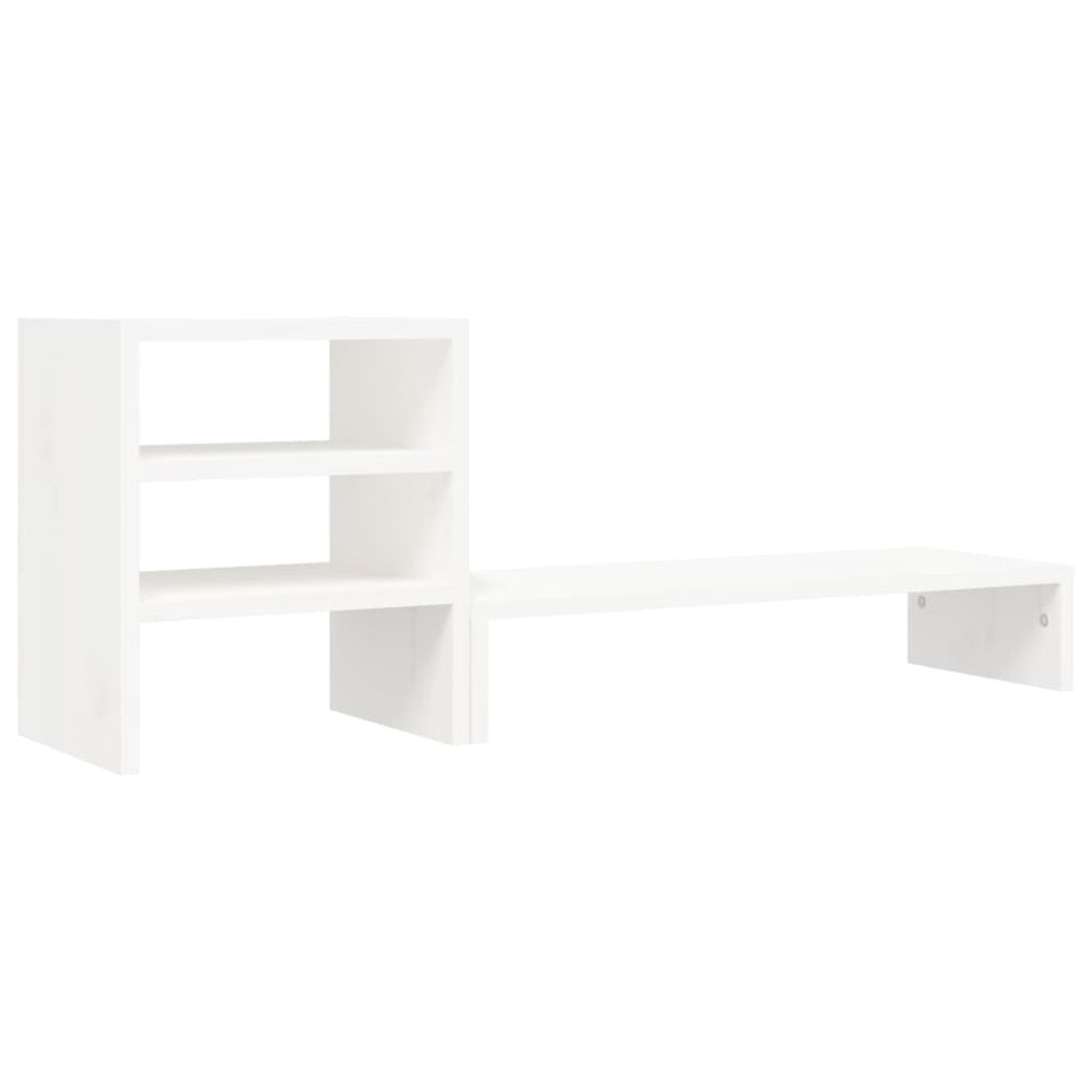 Monitorständer Weiß Kiefer Massivholz 81cm