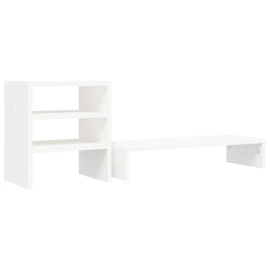 Monitorständer Weiß Kiefer Massivholz 81cm