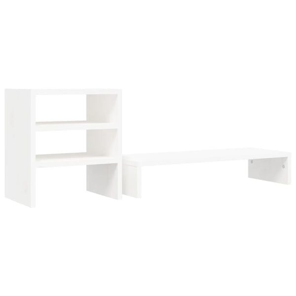 Monitorständer Weiß Kiefer Massivholz 81cm