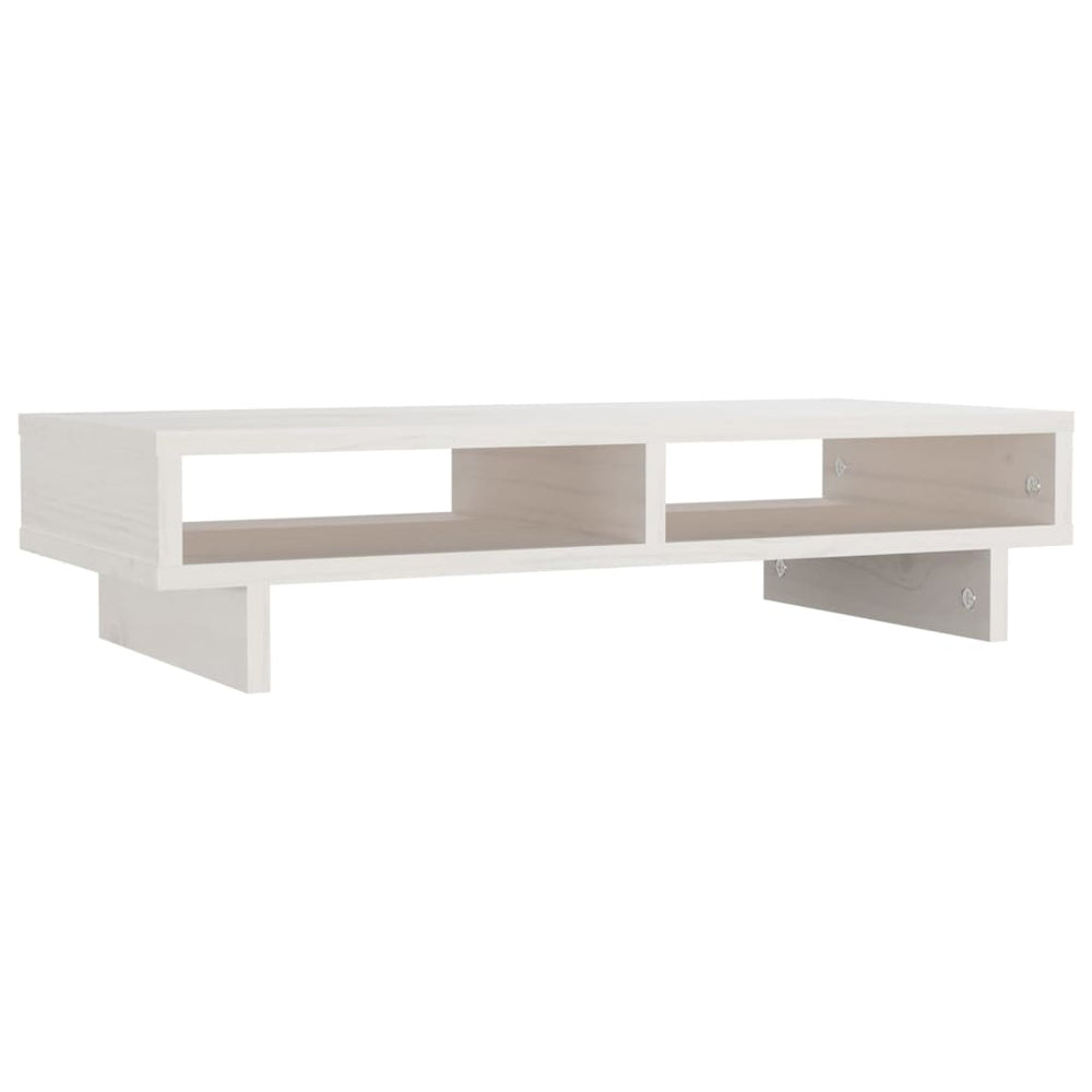 Monitorständer Weiß Kiefer Massivholz 60cm