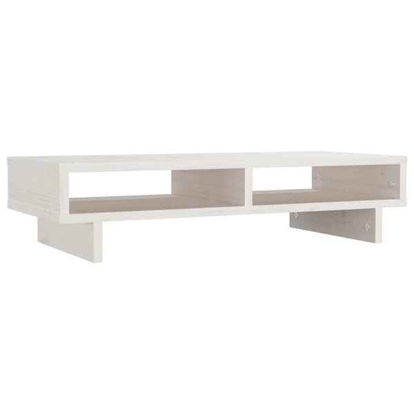 Monitorständer Weiß Kiefer Massivholz 60cm