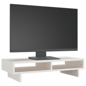 Monitorständer Weiß Kiefer Massivholz 60cm