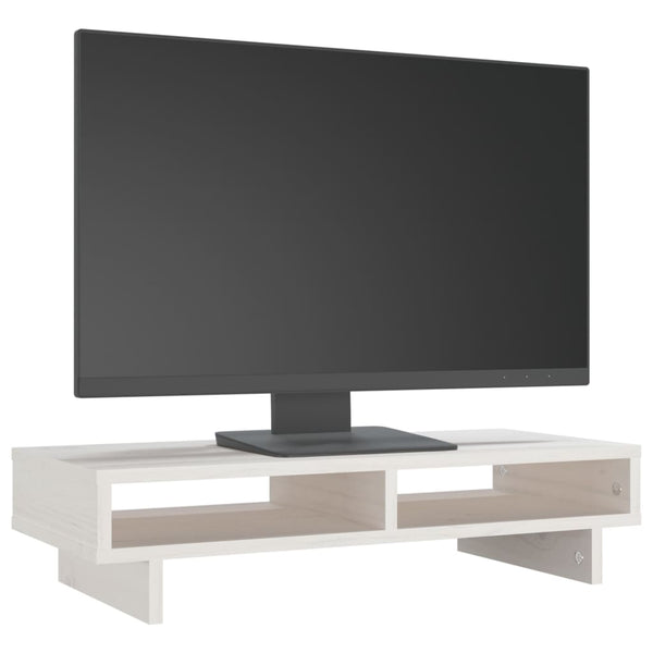 Monitorständer Weiß Kiefer Massivholz 60cm