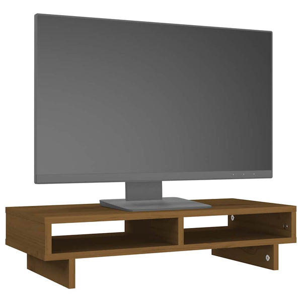 Monitorständer Honigbraun Kiefer Massivholz