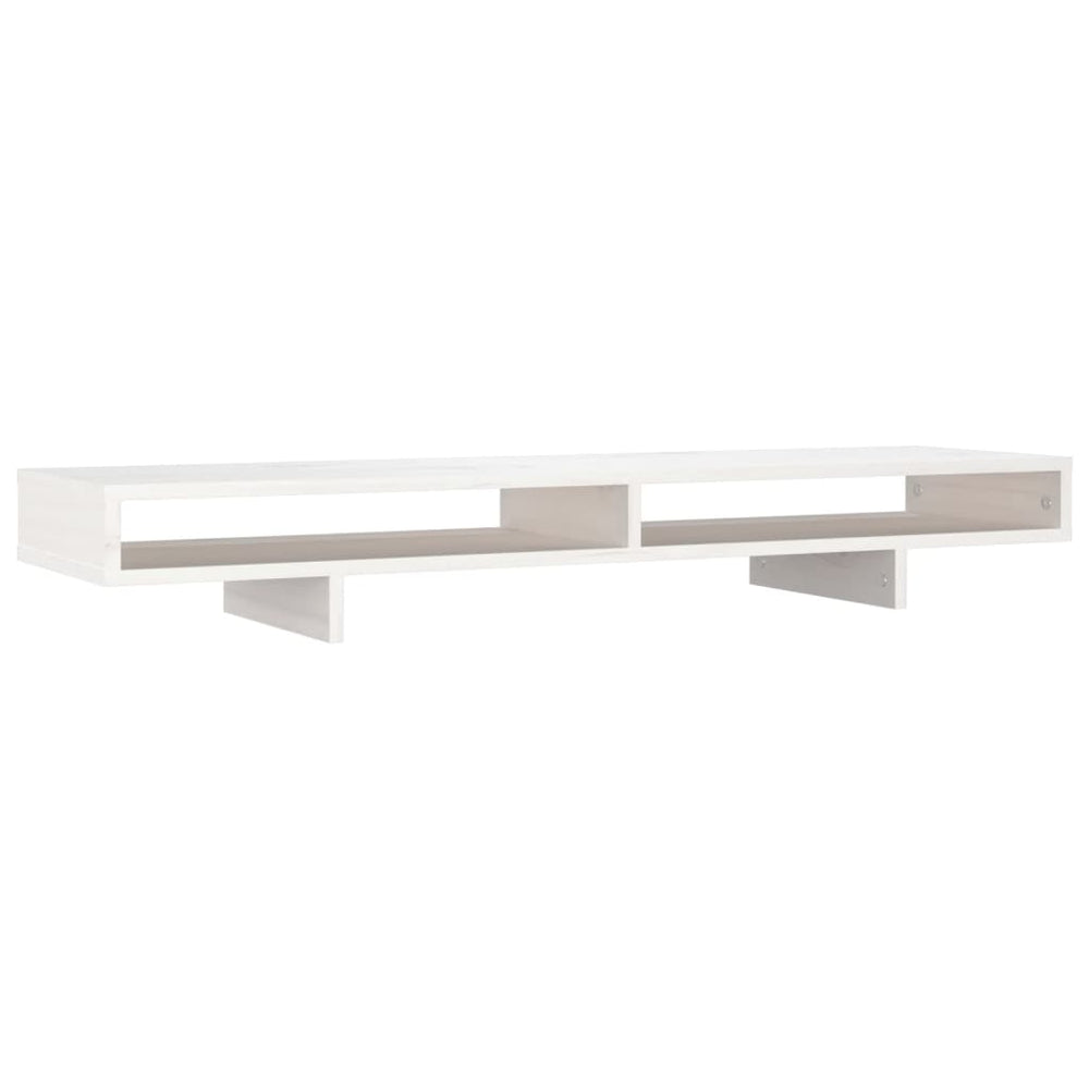 Monitorständer Weiß Kiefer Massivholz 100cm