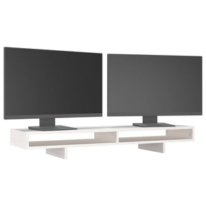 Monitorständer Weiß Kiefer Massivholz 100cm