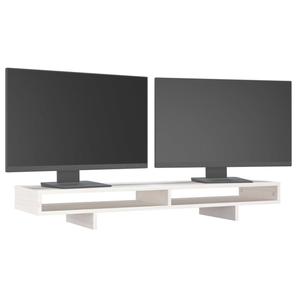 Monitorständer Weiß Kiefer Massivholz 100cm