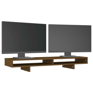 Monitorständer Honigbraun 100 cm Kiefer Massivholz