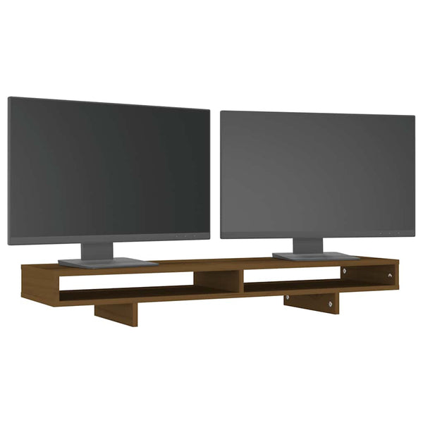 Monitorständer Honigbraun 100 cm Kiefer Massivholz