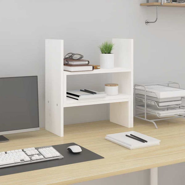 Monitorständer Weiß Kiefer Massivholz