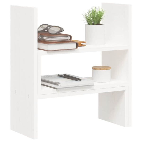 Monitorständer Weiß Kiefer Massivholz