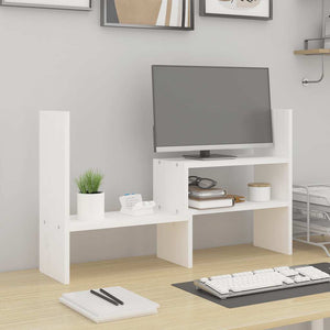 Monitorständer Weiß Kiefer Massivholz