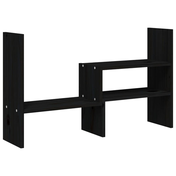 Monitorständer Schwarz Kiefer Massivholz