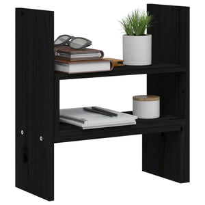 Monitorständer Schwarz Kiefer Massivholz