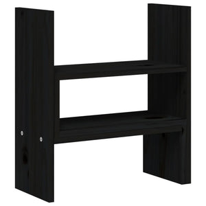 Monitorständer Schwarz Kiefer Massivholz
