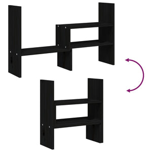 Monitorständer Schwarz Kiefer Massivholz