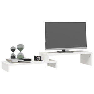 Monitorständer Weiß Kiefer Massivholz