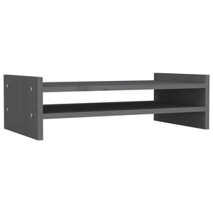 Monitorständer Grau Kiefer Massivholz 50x27x15 cm