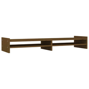Monitorständer Honigbraun 100cm Kiefer Massivholz