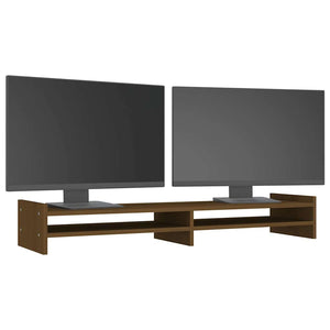Monitorständer Honigbraun 100cm Kiefer Massivholz