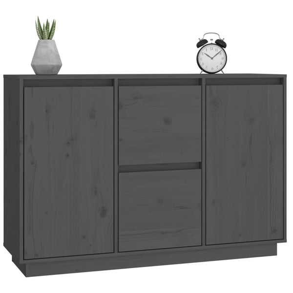 Graues Kiefer Massivholz Sideboard 111 cm
