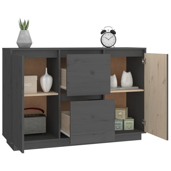 Graues Kiefer Massivholz Sideboard 111 cm