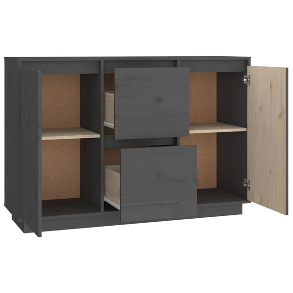 Graues Kiefer Massivholz Sideboard 111 cm