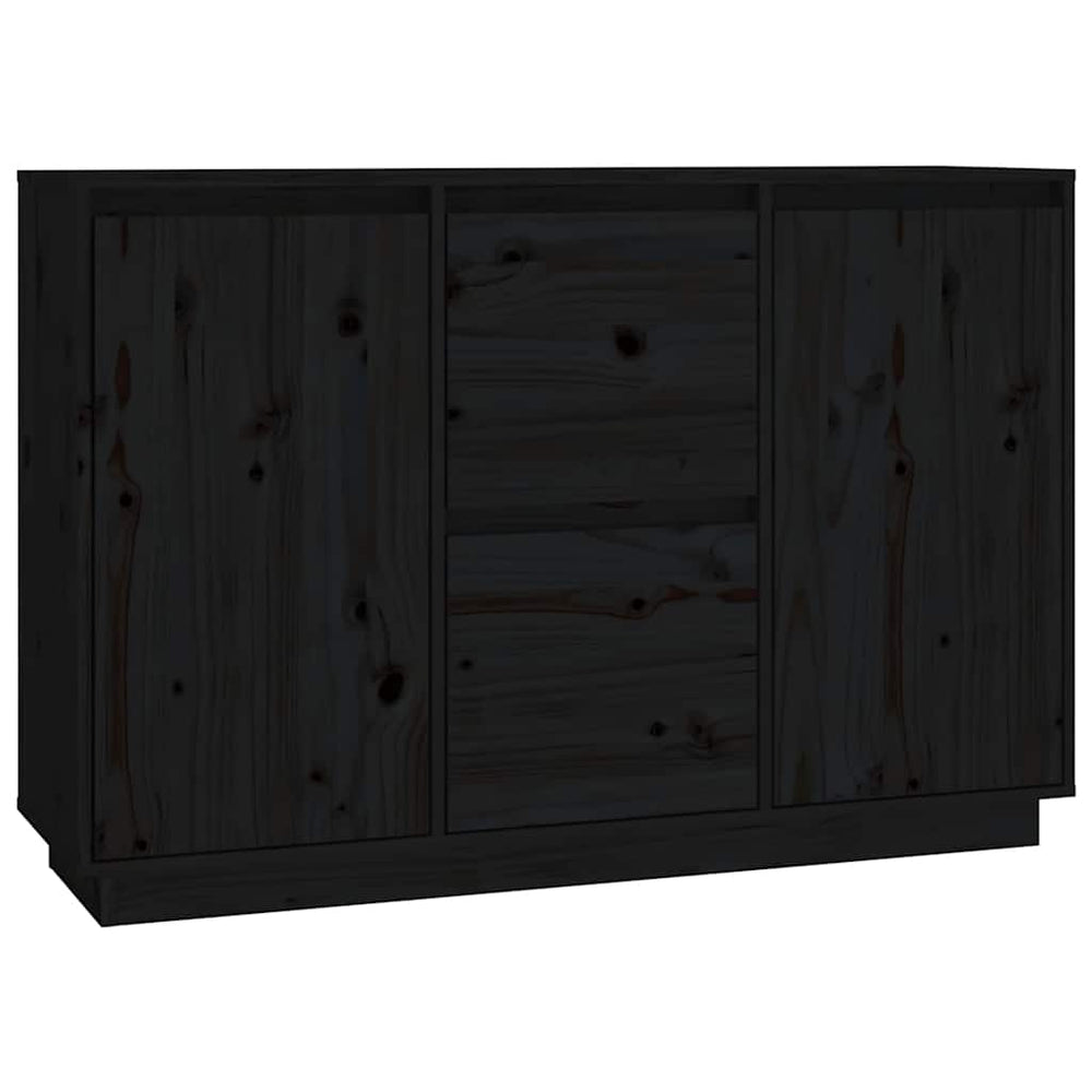 Schwarzes Kiefer Sideboard 111 cm