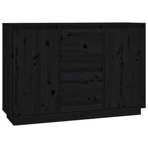 Schwarzes Kiefer Sideboard 111 cm