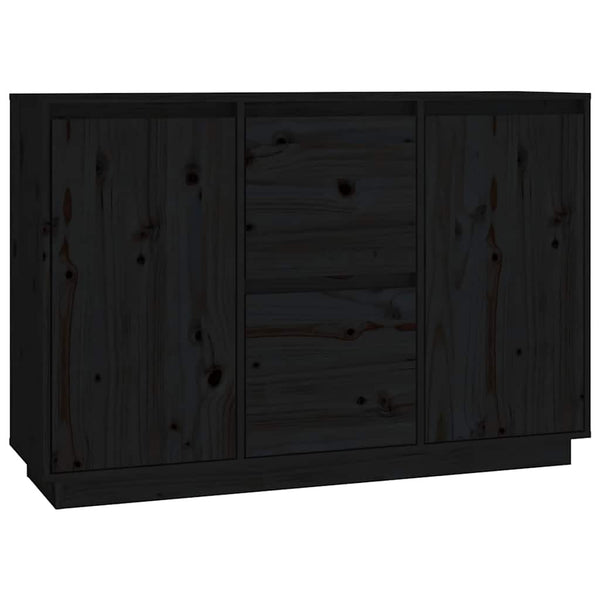 Schwarzes Kiefer Sideboard 111 cm
